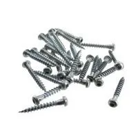 Vis pour connecteurs tête Torx, diamètre 5mm, acier, finition galvanisée, enroulement de vis, plusieurs unités regroupées.