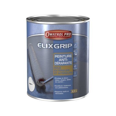 Peinture antidérapante pour sols extérieurs et intérieurs (ELIXGRIP) - Réf. ELIGRIP2.5BL