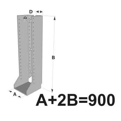 Grands sabots à ailes intérieures, gamme GSI CLASSIQUE (épaisseurs 4mm, profondeur 110mm) - Réf. GSI900/4X