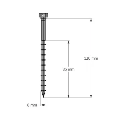 Vis connecteurs acier sur bois, SSH8.0X120 - Réf. 75140