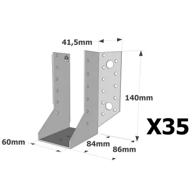 Sabots à ailes extérieures, gamme SAE CLASSIQUE (épaisseur 2mm, profondeur 84mm) - Réf. SAE340/60/2_35