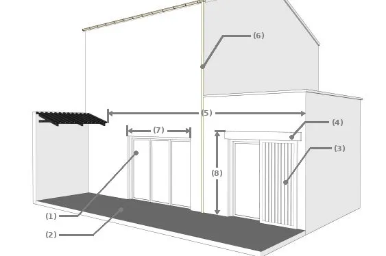 Exemple de relevé des dimensions disponibles, des contraintes et des obstacles