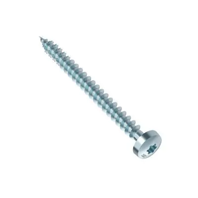HECO-FIX-plus, tête ronde, T-Drive, filet total, zingué blanc, A2K, revêtement lubrifié, Dim. 6.0x40mm - Réf. 19367