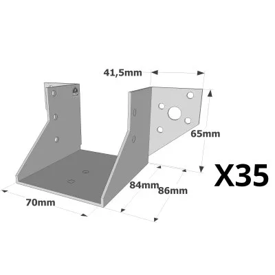 Sabots à ailes extérieures, gamme SAE CLASSIQUE (épaisseur 2mm, profondeur 84mm) - Réf. SAE200/70/2_35