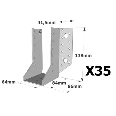Sabots à ailes extérieures, gamme SAE CLASSIQUE (épaisseur 2mm, profondeur 84mm) - Réf. SAE340/64/2_35