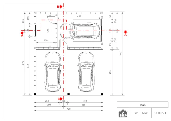 Extrait des plans architecturaux