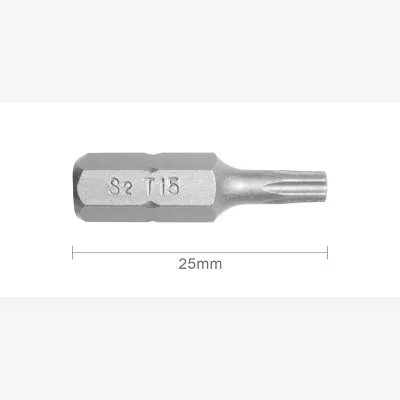 Embout T15 25mm (Qualité Professionnelle, Acier S2) - lot de 20 embouts - Réf. EmboutT15
