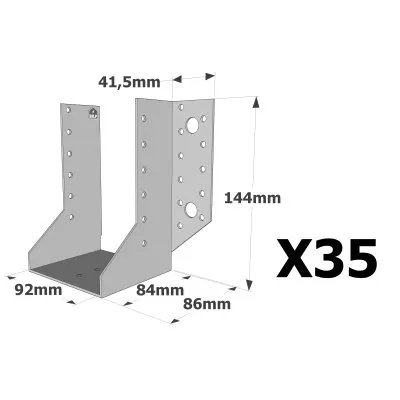 Sabots à ailes extérieures, gamme SAE CLASSIQUE (épaisseur 2mm, profondeur 84mm) - Réf. SAE380/92/2_35