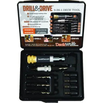 KIT outillage 3-en-1 de perçage-fraisage-vissage, avec une seule visseuse - Réf. 31DTK