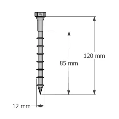 Vis connecteurs acier sur bois, SSH12.0X120 - Réf. 75166