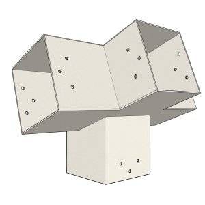 Connecteur SUNDIY pente 20° Blanc RAL 9010 - 120mm à 4 directions - Forme T1