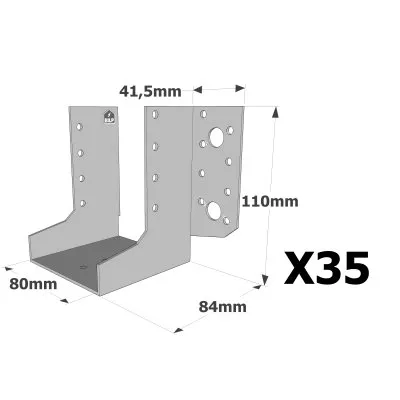 Sabots à ailes extérieures, gamme SAE CLASSIQUE (épaisseur 2mm, profondeur 84mm) - Réf. SAEL300/80/2_35