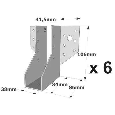Sabots à ailes extérieures, gamme SAE CLASSIQUE (épaisseur 2mm, profondeur 84mm) - Réf. SAE250/38/2_6