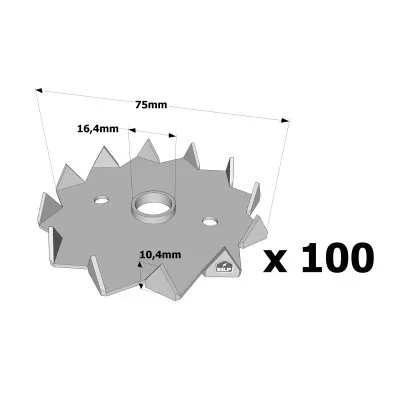 Crampon Bulldog simple denture C2 et C4 - Réf. C2-75M16G-B_100