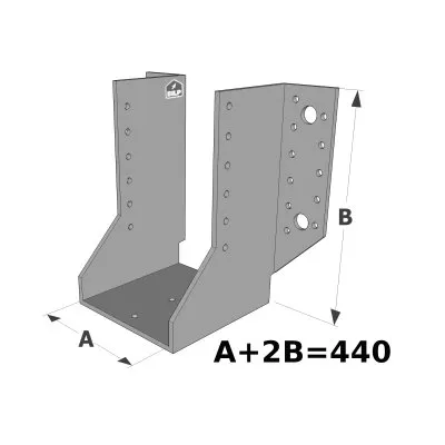 Grands sabots à ailes extérieures, gamme GSE CLASSIQUE (épaisseur 4mm, profondeur 110mm) - Réf. GSE440/4X
