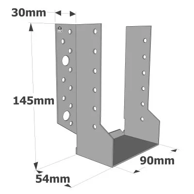 Sabots à ailes extérieures, gamme SBE ECONOMIQUE (épaisseur 1,5mm, profondeur 55mm) - Réf. SBE90/145