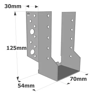 Sabots à ailes extérieures, gamme SBE ECONOMIQUE (épaisseur 1,5mm, profondeur 55mm) - Réf. SBE70/125