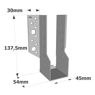 Sabots à ailes extérieures, gamme SBE ECONOMIQUE (épaisseur 1,5mm, profondeur 55mm) - Réf. SBE45/138