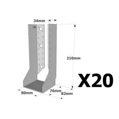 Sabots à ailes intérieures, gamme SAI CLASSIQUE (épaisseur 2mm) - Réf. SAI500/80/2_20