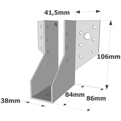Sabots à ailes extérieures, gamme SAE CLASSIQUE (épaisseur 2mm, profondeur 84mm) - Réf. SAE250/38/2