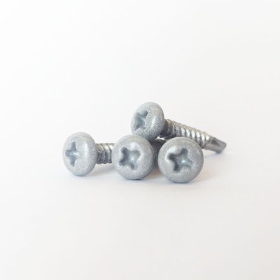 Vis autoperceuse à tête cylindrique bombée - INOX - GRIS ALU (RAL9006) - D3,5 x L19 - 10 unités - Réf. 9006-300399010_10