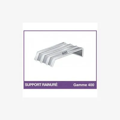 Support rainuré - Gamme 400 - Aluminium brut rainuré de 80 x 4.5mm - Réf. PRP-400