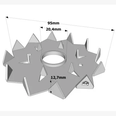 Crampon Bulldog simple denture C2 et C4 - Réf. C2-95M20G-B