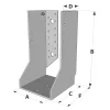 Grands sabots à ailes intérieures, gamme GSI CLASSIQUE (épaisseurs 4mm, profondeur 110mm) - Réf. GSI500/4X