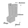Grands sabots à ailes extérieures, gamme GLE ECONOMIQUE (développé 540mm, hauteur 235mm, épaisseur 2.5mm, profondeur 90mm) - Réf. GLE540/32/2.5