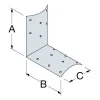 Equerre pour bois ronds - 74x123x123mm - Réf. EBR80-B_100