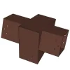 Connecteur SUNDIY pente 20° Corten RAL 8011 - 120mm à 4 directions - Forme T3