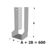 Grands sabots à ailes intérieures, gamme GLI ECONOMIQUE (développé 600mm, épaisseur 2.5mm, profondeur 90mm) - Réf. GLI600/2.5X