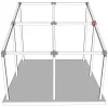 Emplacement du connecteur SUNDIY 120 mm, à 4 directions, forme T4, avec une pente de 20°, coloris Gris aluminium RAL 9006, sur une pergola
