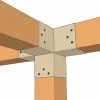 Vue détaillée de l'utilisation du connecteur SUNDIY Beige sable RAL 1002 - 90mm à 4 directions en forme de T