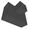 Vue en perspective du connecteur SUNDIY Anthracite RAL 7016 - 240mm à 3 directions (Forme T)