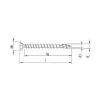 HECO-TOPIX-plus, vis de pose, tête fraisée à poches de fraisage, HECO-Drive, filet total variable, zingué blanc, A3K - Réf. 60781
