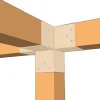 Vue détaillée de l'utilisation du connecteur SUNDIY Beige sable RAL 1002 - 120mm à 4 directions en forme de T