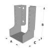 Grands sabots à ailes intérieures, gamme GLI ECONOMIQUE (développé 440mm, épaisseur 2.5mm, profondeur 90mm) - Réf. GLI440/2.5X