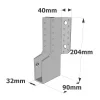 Grands sabots à ailes extérieures, gamme GLE ECONOMIQUE (développé 440mm, largeur 32mm, hauteur 204mm, épaisseur 4mm, profondeur 90mm) - Réf. GLE440/32/4