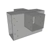 Vue en perspective du connecteur SUNDIY gris aluminium RAL 9006 - 240mm en forme de + avec 4 directions