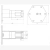 Platine hexagonale M16 76x3.6mm - Réf. 55301