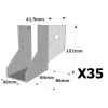 Sabots à ailes extérieures, gamme SAE CLASSIQUE (épaisseur 2mm, profondeur 84mm) - Réf. SAE250/46/2_35