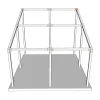 Emplacement du connecteur SUNDIY 120 mm, à 3 directions, forme L3, avec une pente de 20°, coloris blanc RAL 9010, sur une pergola