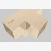 Image authentique du connecteur SUNDIY Beige sable RAL 1002 - 120mm Forme T, 4 directions