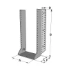 Grands sabots à ailes extérieures, gamme GSE CLASSIQUE (épaisseur 4mm, profondeur 110mm) - Réf. GSE1020/4X-AL