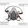 Respirateur Demi-Masque/Protection Masque à Double Couche de Protection/filtres montées/Masque Respiratoire Réutilisable - Réf. FAT5-XYYFR-PN452401