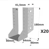 Sabots à ailes extérieures, gamme SAE CLASSIQUE (épaisseur 2mm, profondeur 84mm) - Réf. SAE440/80/2_20