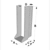 Grands sabots à ailes extérieures, gamme GSE CLASSIQUE (épaisseur 4mm, profondeur 110mm) - Réf. GSE960/4X