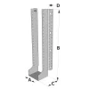 Grands sabots à ailes extérieures, gamme GLE ECONOMIQUE (développé 1020mm, épaisseur 2.5mm, profondeur 90mm) - Réf. GLE1020/2.5X