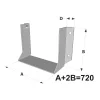 Grands sabots, largeur (A) : 201 à 270mm - hauteur (B) : 225 à 259.5mm - Réf. GSEXL720/4X